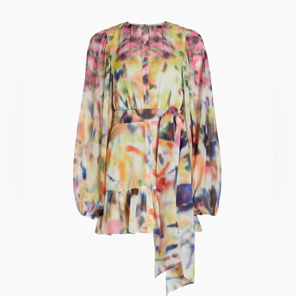 Alexis Leonie Crepe Minidress Iridescent Small